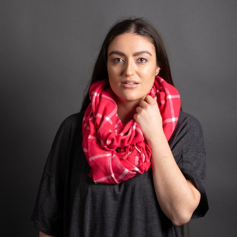 Pink Checker Scarf